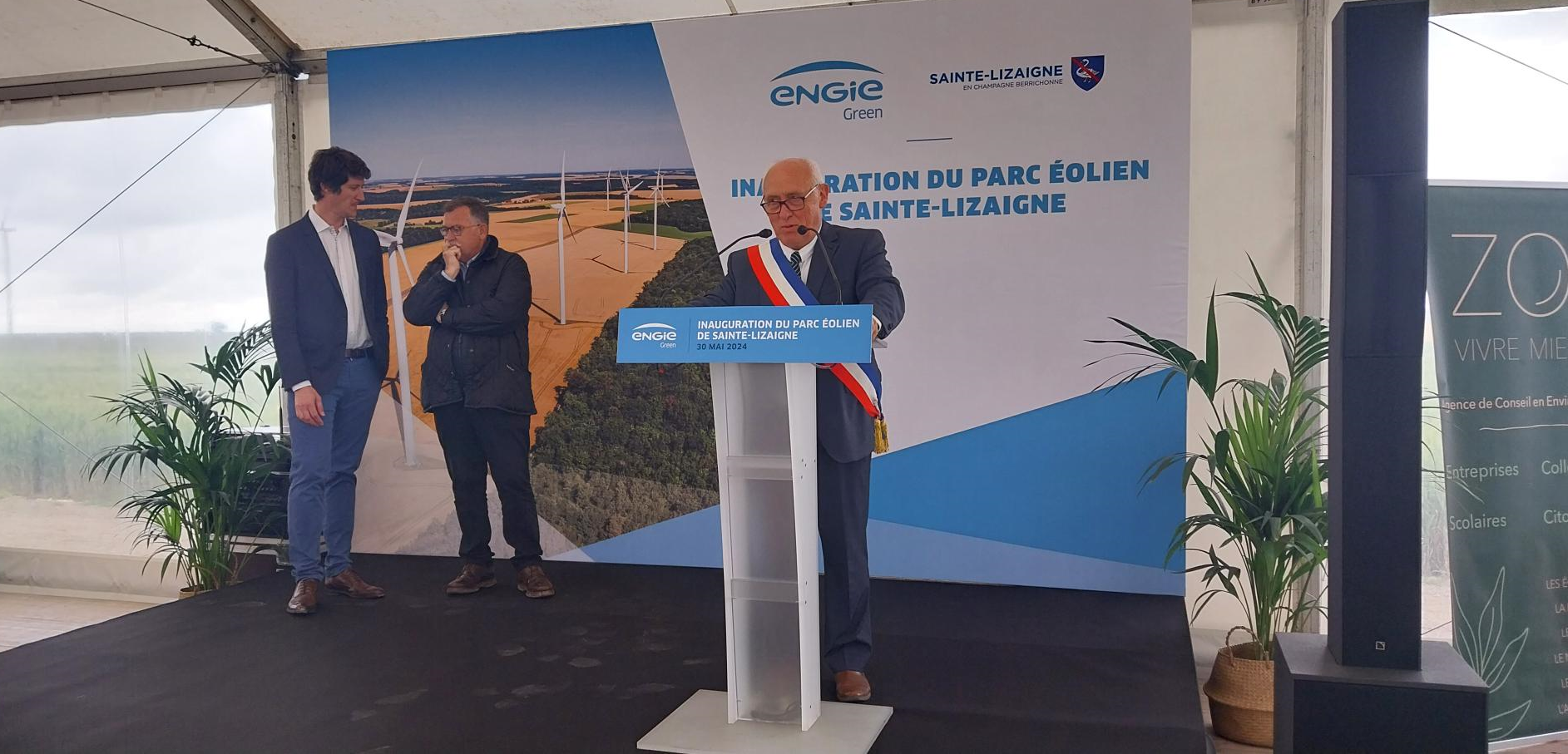 Inauguration du parc éolien de Sainte-Lizaigne dans le département de l&rsquo;Indre (36)
