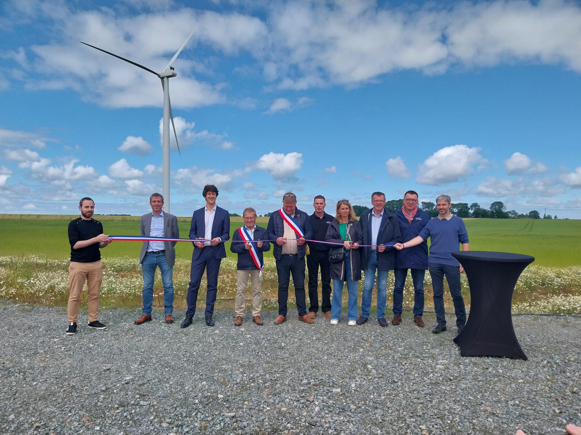 Inauguration du parc éolien d&rsquo;Envronville dans le département de la Seine-Maritime.
